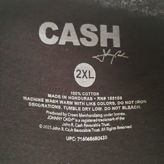Johnny Cash The Man In Black Men’s Black Graphic T-shirt Size 2XL Chest 51″ NWT