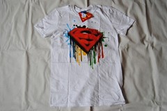 SUPERMAN GRAFFITI COLOURS T SHIRT BNWT OFFICIAL DC COMICS SUPERHERO CLASSIC