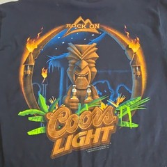 Vintage 2004Gildan Ultra Cotton Heavyweight Coors Light Tiki Graphic Tee Black M
