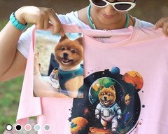 Custom Pet Portrait Comfort Tee Dog Cat Personalized T