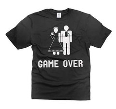Funny Wedding Joke Shirt Game Over T-Shirt Marriage Wedding Party Tees