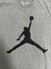 Jordan Jumpman Graphic Logo Men’s Short Sleeve T-Shirt Gray Crew Neck S