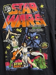 Star Wars Star Duel Graphic T-Shirt Size L Black Fruit of the Loom HD Cotton