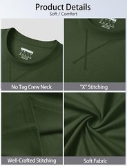 Men’s Cotton Drop Shoulder T Shirt Loose Fit Soft Casual Short Sleeve Summer Tee