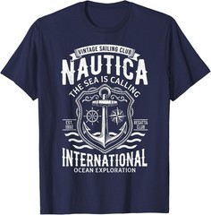 Nautica International Vintage Sailing Club Anchor Emblem Unisex T-Shirt