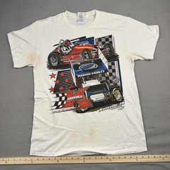 Knoxville Raceway Subway Graphic Shirt Mens Medium White Sprint Car Racing Tee