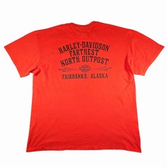 Harley Davidson T Shirt Mens XL Red Fairbanks Alaska Northern Most Outpost