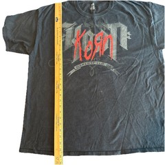 Vintage Y2K KORN Bakersfield, CA T-Shirt Tee Black 2000s Metal Band 2XL XXL