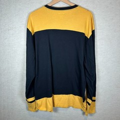 Hollister Long Sleeve Shirt Men XL Navy Yellow Logo Relaxed Fit Casual Preppy