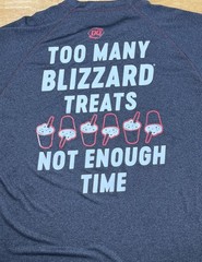 Dairy Queen Gray Employee Shirt Size XL Too Many Blizzard Treats Not Enough Time