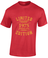 LIMITED EDITION 1975 MENS T SHIRT 50TH BIRTHDAY GIFT PRESENT IDEA TOP FUNNY COOL