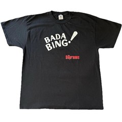 Vintage 90s Y2K The Sopranos Bada Bing! HBO TV Promo Shirt Black Size XL Flaw