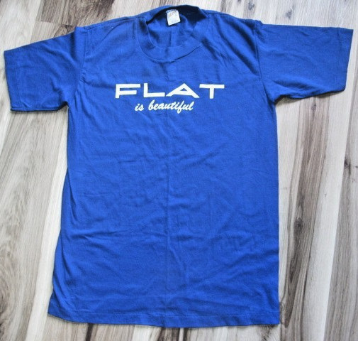 Vtg 90s Sportswear T-Shirt M Blue Single Stitch Flat is Beautiful Graphic USA Ma