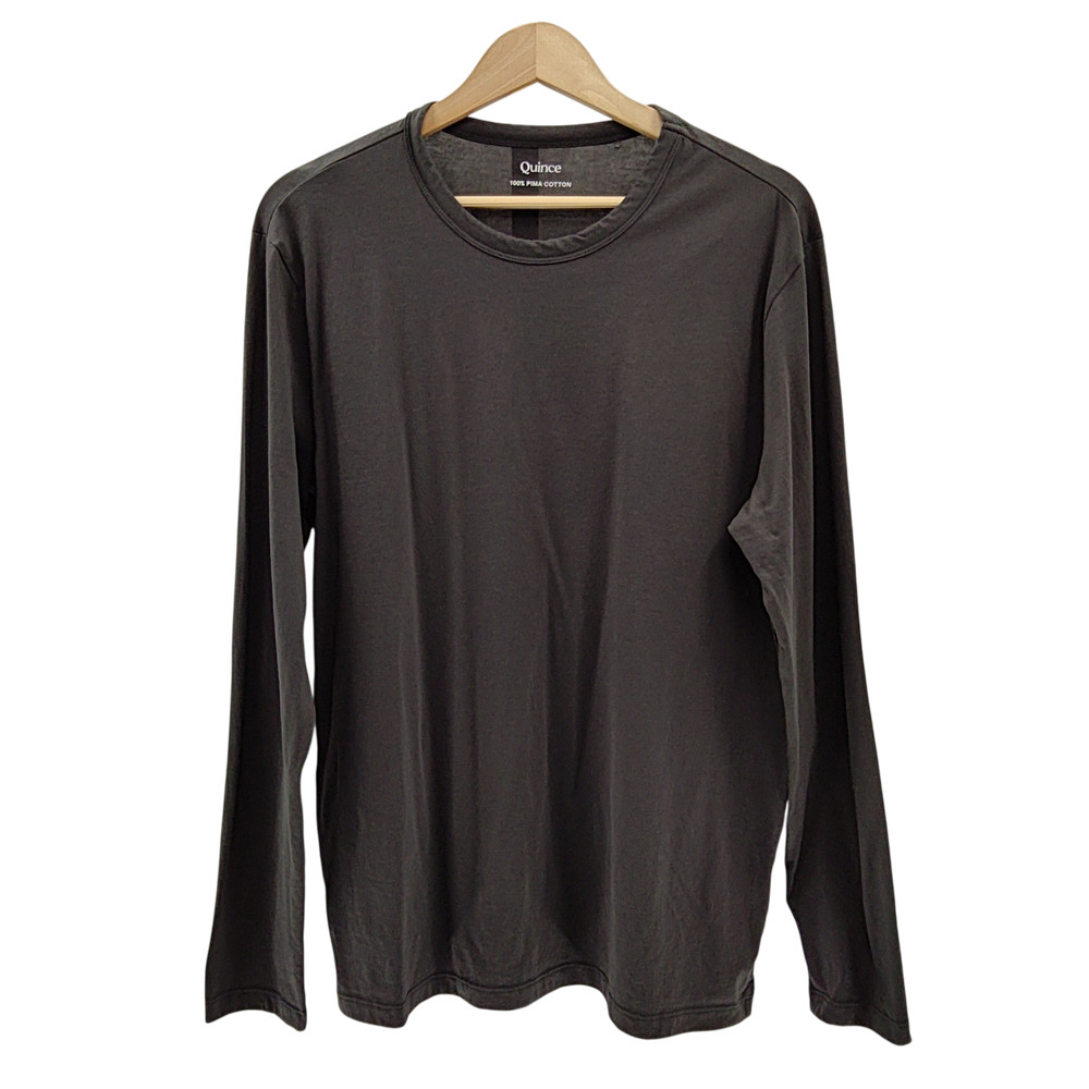 Quince Men 100% Merino Wool All-Season Long Sleeve Base Layer Tee Gray M
