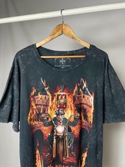 West Coast Choppers Size XXXL Vintage Alcatraz Fire Biker Merch Grey Tee T Shirt