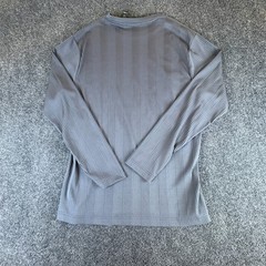 Claiborne Shirt Mens Large Gray Ribbed Knit Stretch Crew Neck Casual Long Sleeve