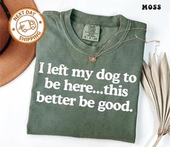 I Left My Dog To Be Here This Better Be Good Funny Comfort Color Tee Mechanic Gi
