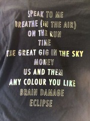 Pink Floyd Shirt Dark Side Of The Moon Song Titles On Back Rare Men’s Large