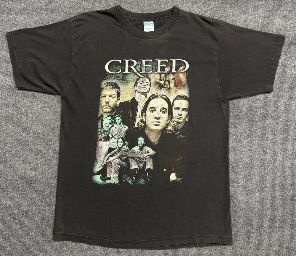 Vintage 90s Creed Band Tour Tee 2002 Faded Graphic T-Shirt L