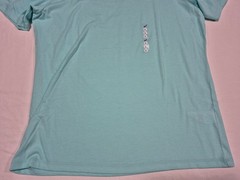 Asics Mens Stripe SS Training Running Gym Sports shirt Sea Green Size Large