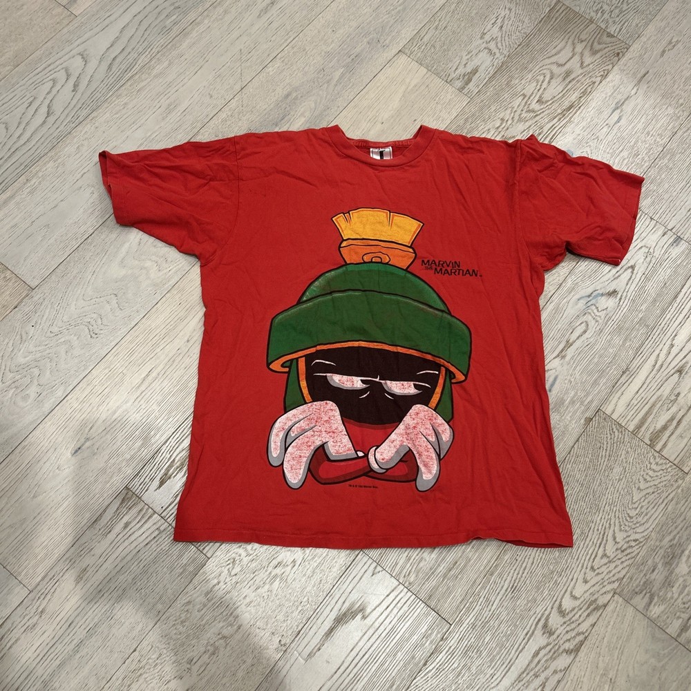 Vintage Marvin The Martian Shirt Mens Medium Red 1993