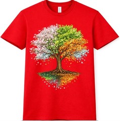 Tree Four Seasons T Shirt Colorful Spring Summer Fall Winter Graphic Tee