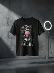 Unisex Vintage Dachshund Blowing Bubble Wiener Dog Dad Mom Owner Graphic T Shirt