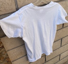Vintage Two Guys White V Neck T Shirt Combed Cotton Size M Single Stitch
