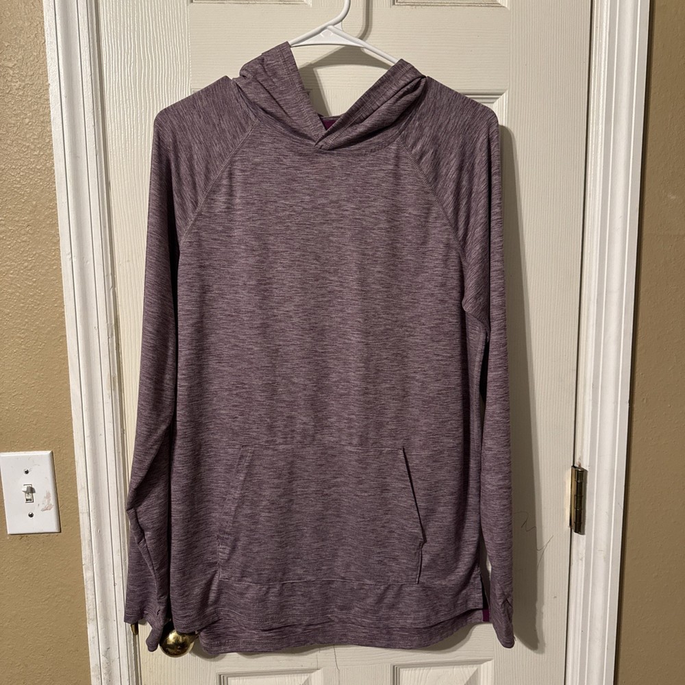All In Motion XL (16) Long Sleeve Purple Athletic Hoodie Shirt With Thumb Holes