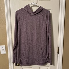 All In Motion XL (16) Long Sleeve Purple Athletic Hoodie Shirt With Thumb Holes