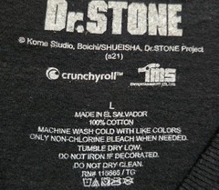 DR. STONE Senku Ishigami Anime Black T-Shirt Men’s Size Large GUC