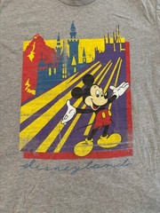 NEW Disney Mickey Mouse Disneyland Art Deco Men’s Tee Gray Size M