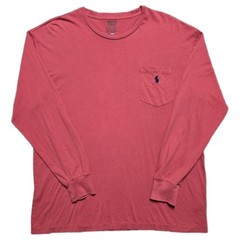 Polo Ralph Lauren Pocket Long Sleeve T-Shirt Nantucket Red Mens M Blue Pony