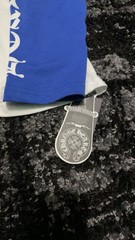 Chrome Hearts Men’s White/Blue Logo Raglan Long Sleeve Crew Neck T-Shirt