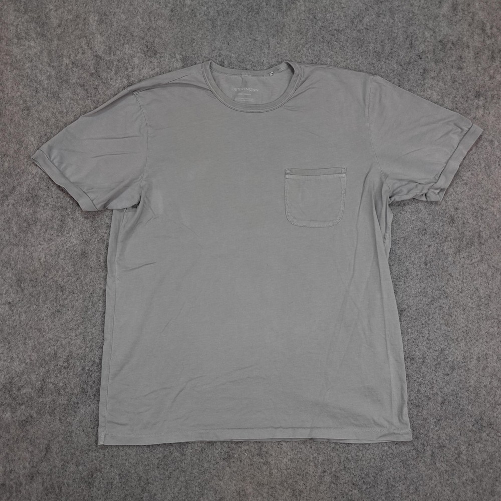 Outerknown Shirt Mens Large Gray Organic Pima Cotton Pocket Crew Neck Sojourn T