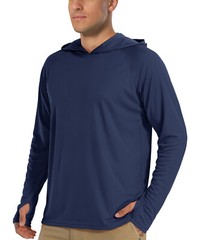 Men’s UPF50+ Hoodie Shirts Fishing Hiking Sun Shirts Quick Dry Workout T-Shirts