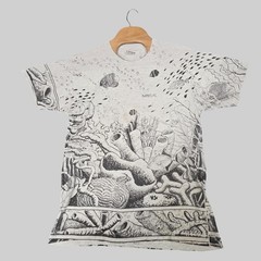 Vintage 90s Fruit of the Loom Naples FL Underwater Reef All Over Print Tee XL