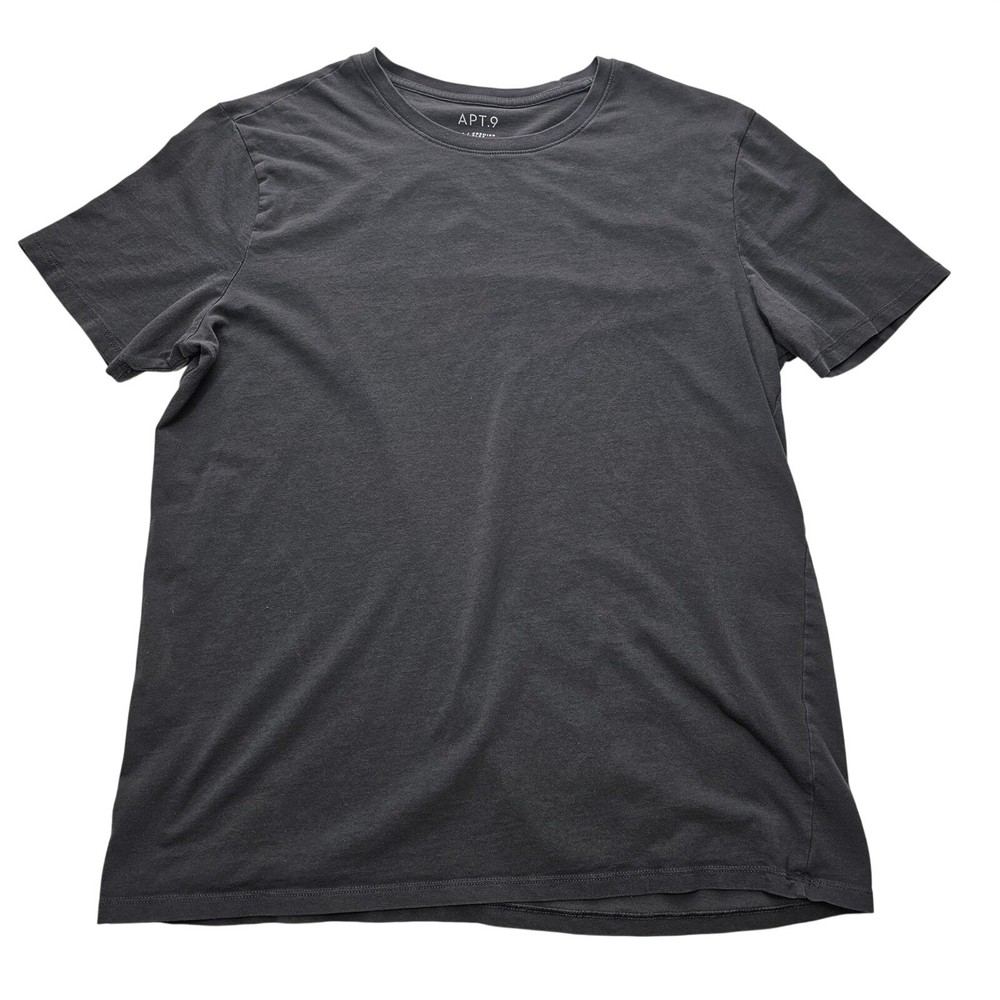 Apt 9 Mens Premier Flex T-Shirt Charcoal Gray Short Sleeve Crew Neck Size M