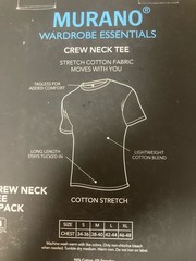 Murano 3 White Crew Neck Slim Short Sleeve T-Shirt Tee XL Undershirt Box