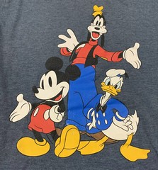 Disney T Shirt Mens Small S Pullover Crew Neck Mickey & Friends Dark Slate Blue