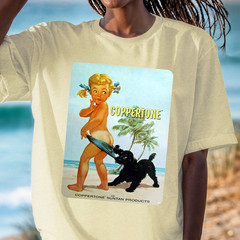 Coppertone Girl Dog T-Shirt | Vintage Beach Advertisement Tee, Vintage Beach Tee