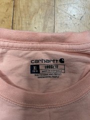 Carhartt Women’s XL Pink & Black Solid Crew Neck Pocket T-Shirts Lot of 2