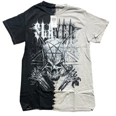 Slayer Skull Split Small Tee Tie Dye Thrash Metal Band Black White Shirt Rock T