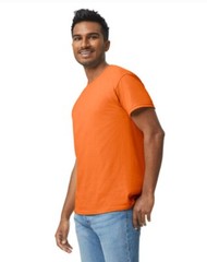 NEW First Quality Gildan Safety Orange Heavy Cotton Adult Short Sleeve Tee, Sz L