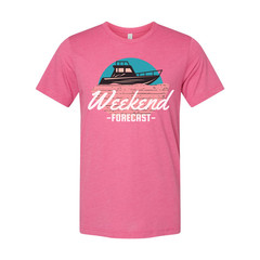 Weekend Forecast Boat Graphic T Shirt For Unisex Casual Wear Featuring Nautical