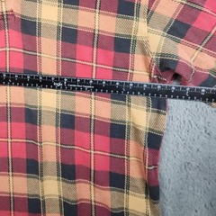 Vintage Dockers Flannel Henley Shirt Men’s XL Red/Yellow Plaid USA Made Grunge