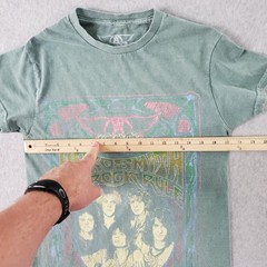Aerosmith Shirt Mens XS Green Let Rock Rule Psychedelic Graphic Band Concert Tee
