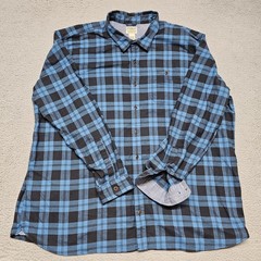 LL Bean Flannel Shirt Men’s 3XLT Blue Plaid Button Up Shirt #513682 Untucked Fit