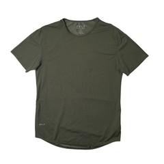 BYLT Shirt Mens L Large Army Green Pulse Drop Cut Short Sleeve Muscle Athletic