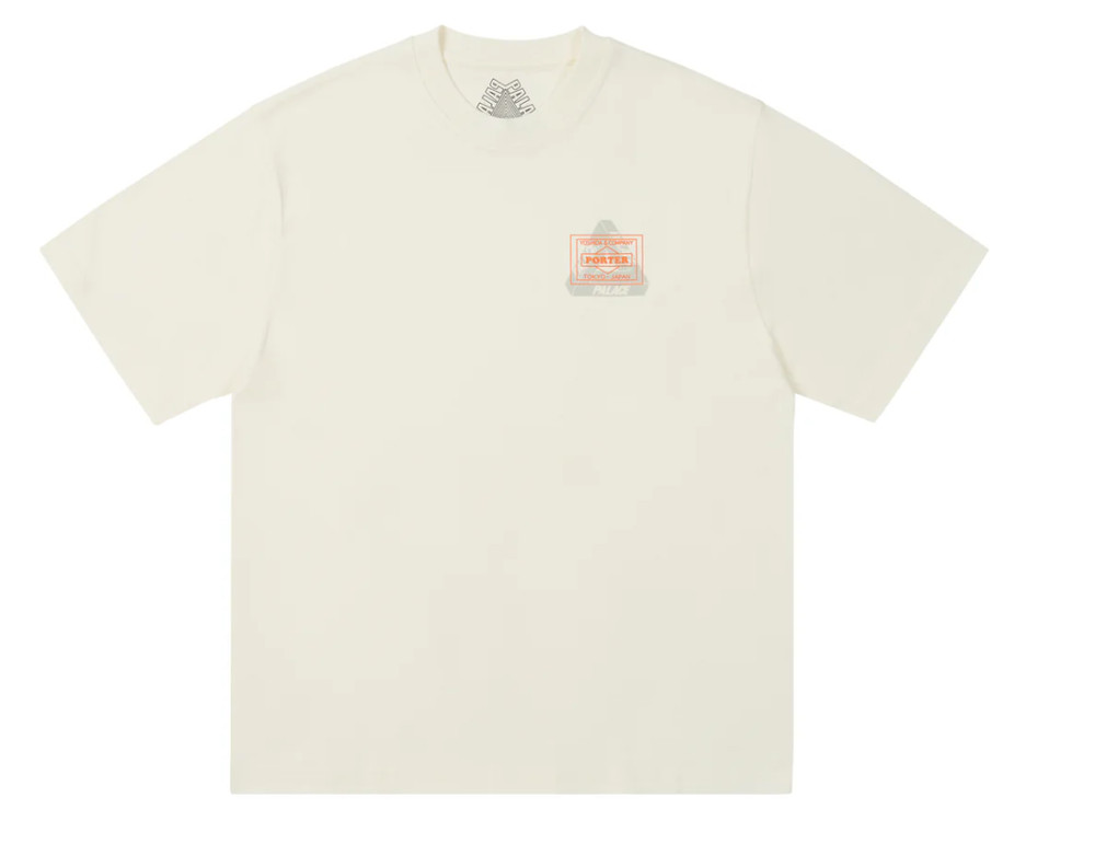 Palace Porter Logo Tee T-Shirt Size Large White Yoshida & Co. Palace Skateboards